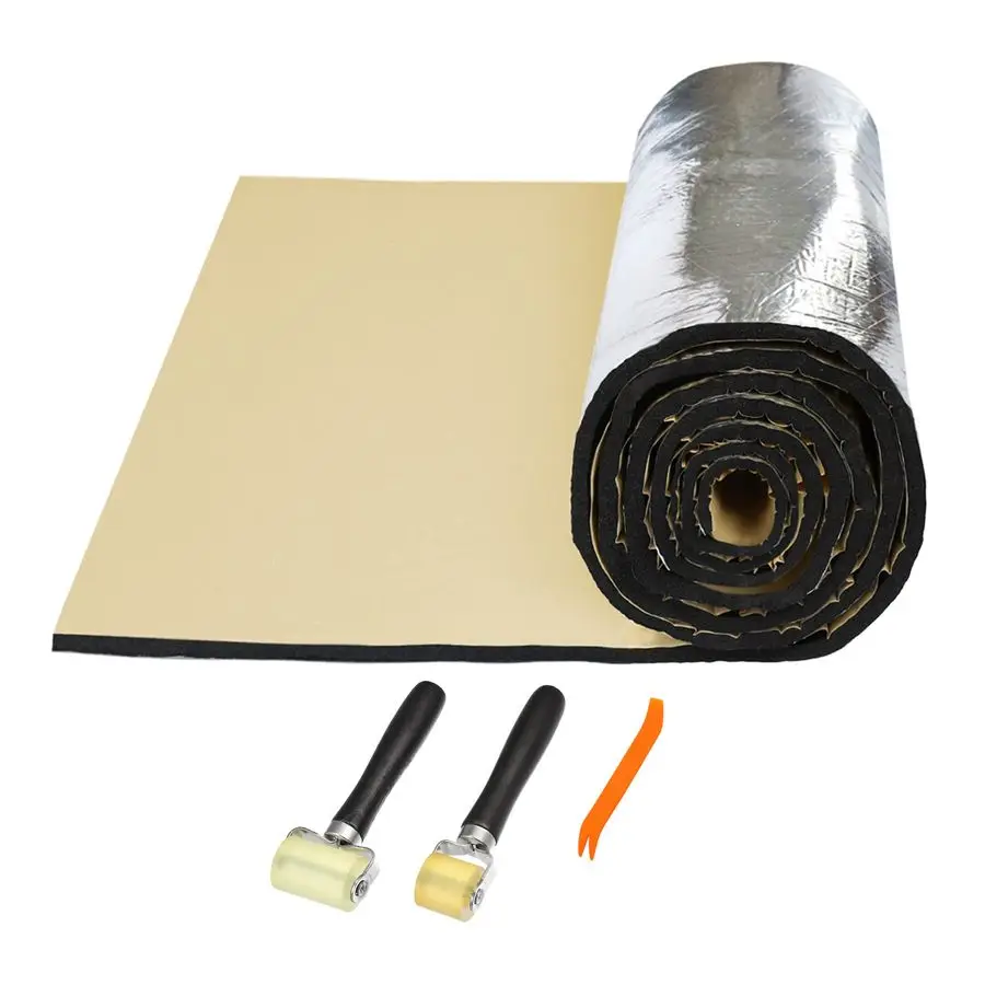 

Комплект шумоизоляционных матов для автомобиля 10 мм, для дверей, капота, двигателя, теплоизоляция, с инструментом для установки, 152x100см, 60x40