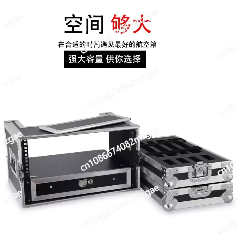 Aluminum Alloy 4U Microphone Air Case Cabinet with 5U Wireless Receiver and 3U Mi Case for Audio Equipment Protection