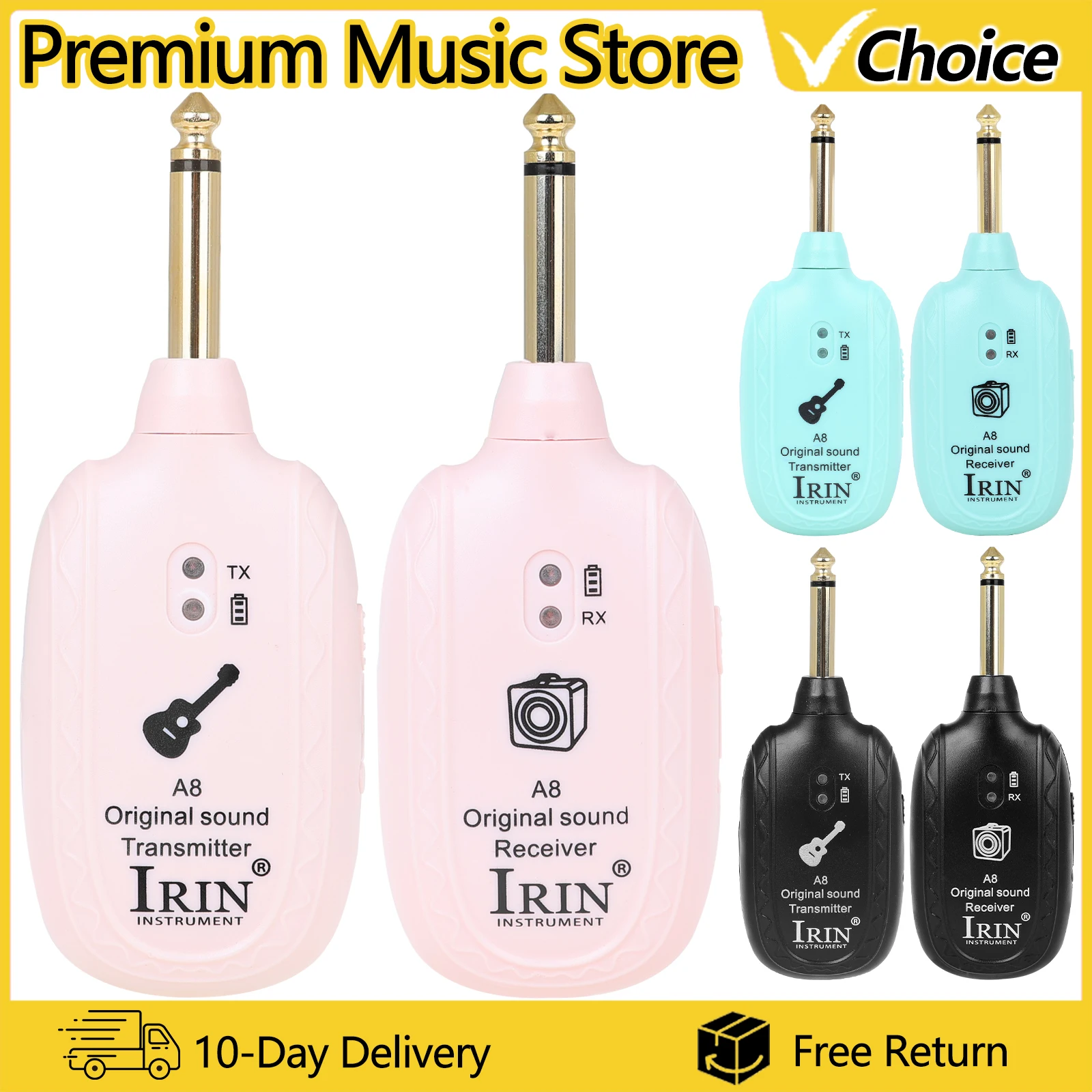 

Беспроводная гитарная система IRIN A8, UHF, гитарный передатчик, приемник для электрических акустических инструментов, например, гитара, бас-скрипка