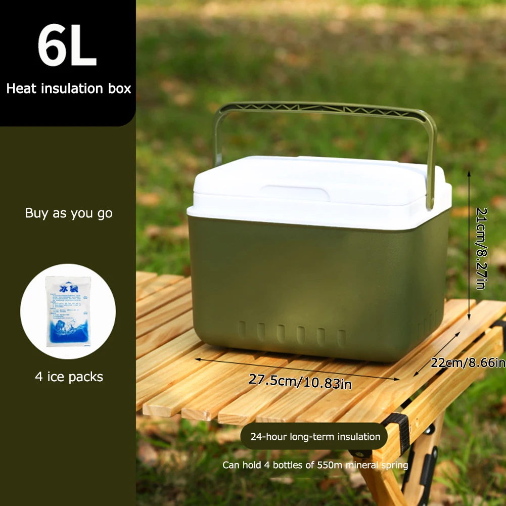 6L Cooler Box Portable Commercial Ice Bucket Household Dual-Use Multipurpose for Home Camping Traveling