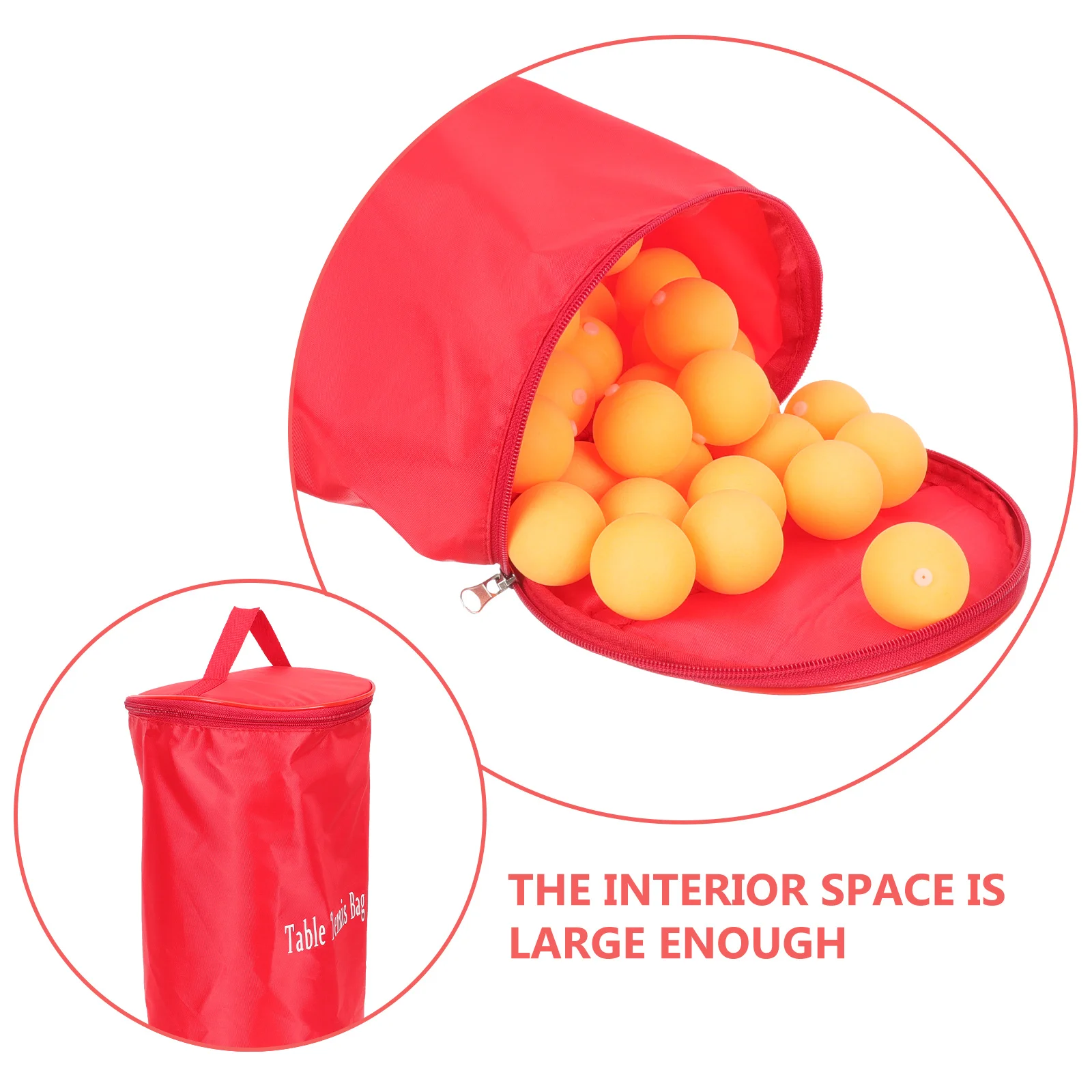 

Table Tennis Portable Ball Bag Durable Large Capacity Pingpong Holder Sports Storage Organizer Reusable Table Tennis Pouch