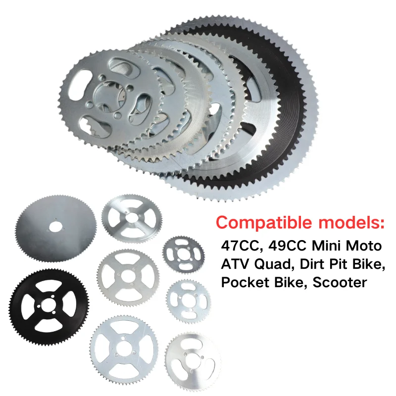 Piñón Trasero de 29 mm con 25, 47, 55, 65, 68, 70, 80 y 92 Dientes para Mini Motores de 47 cc y 49 cc, ATV, Buggies de Playa, Motos de Cross y Mini Motos de Cross