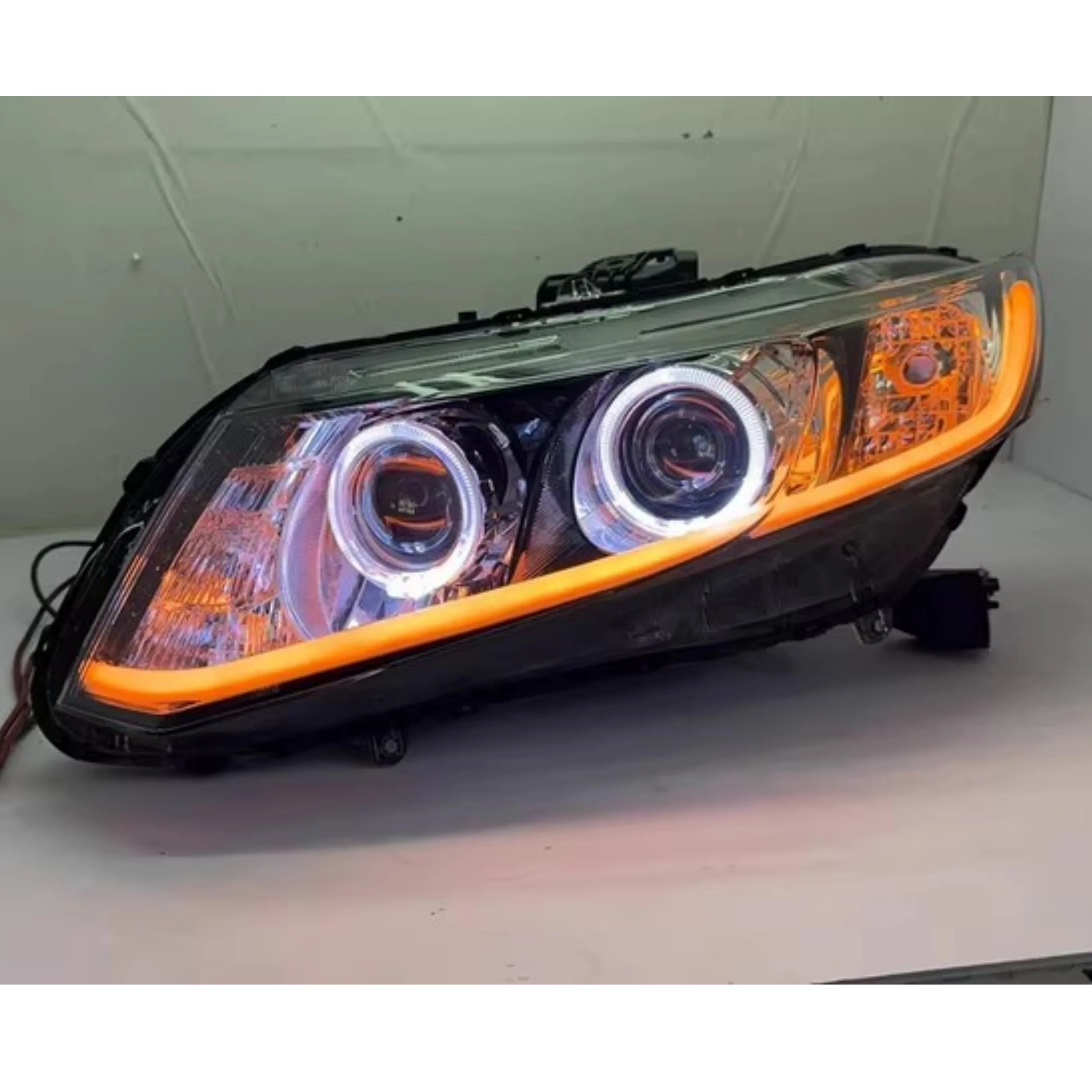 

Фара в сборе для Honda Civic, модифицированная, со светодиодной линзой, Angel Eye, дневные ходовые огни (DRL), указатель поворота