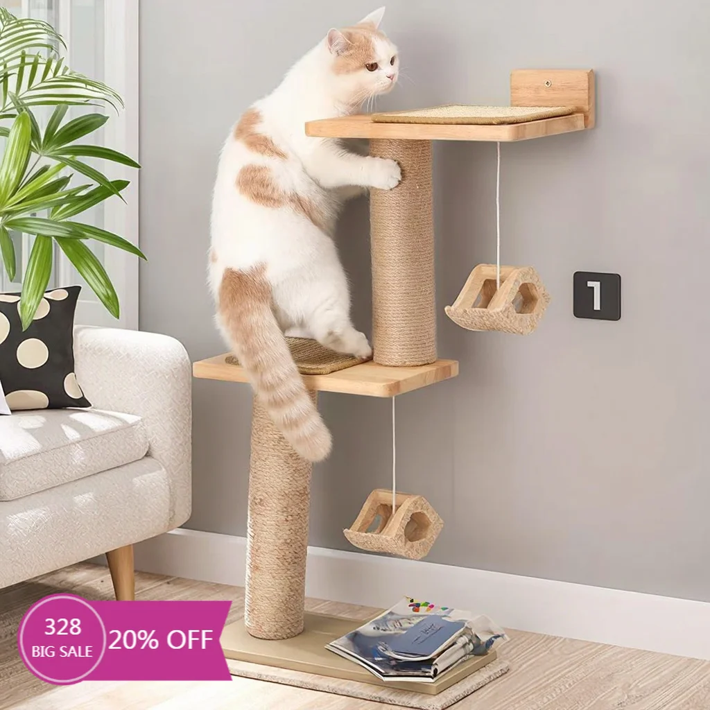 Ceiling Mount Modern Luxury Cat Climbing System with Wall Stairs Cardboard Eco-Friendly Cat Villa