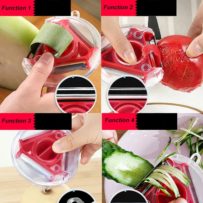 Stainless Steel Multifunctional  3 IN 1  Vegetable Fruits Peeler Shredder  Shredded  Peeling Artifact  Kitchen Tool Accessories