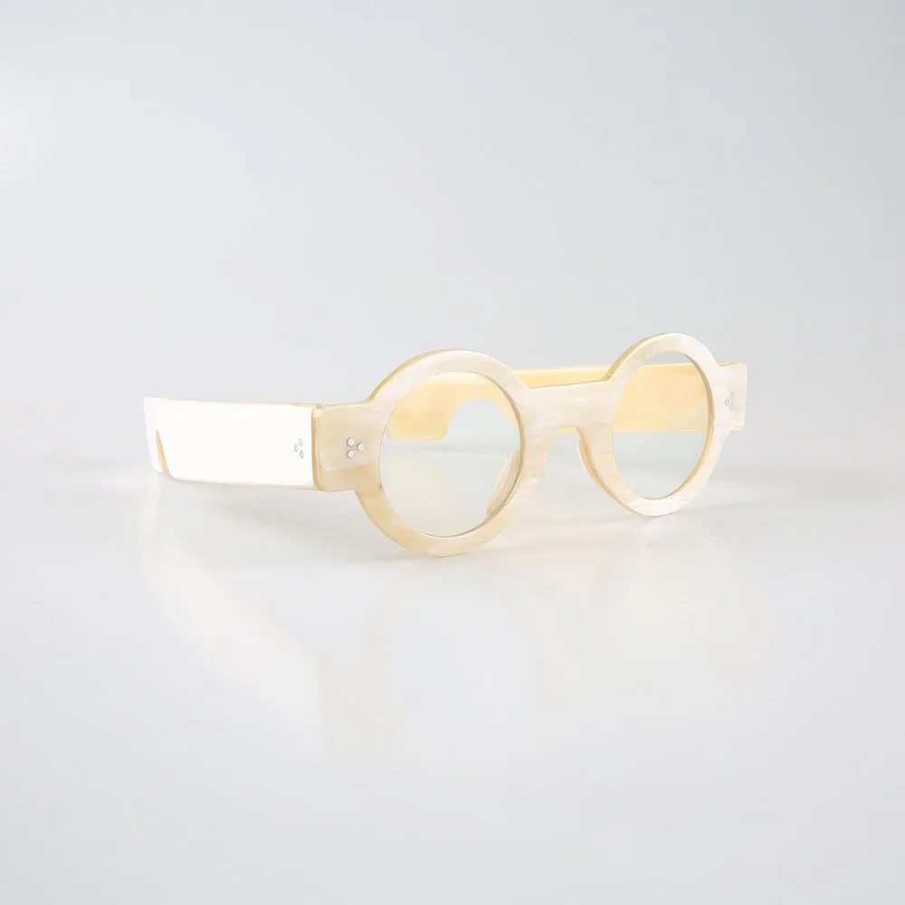 

Glasses Frames For Men Women Japan Style Round Wide Temple Handmade Natural Horn Reading Eyeglass Frame Optical Unique Eyewear