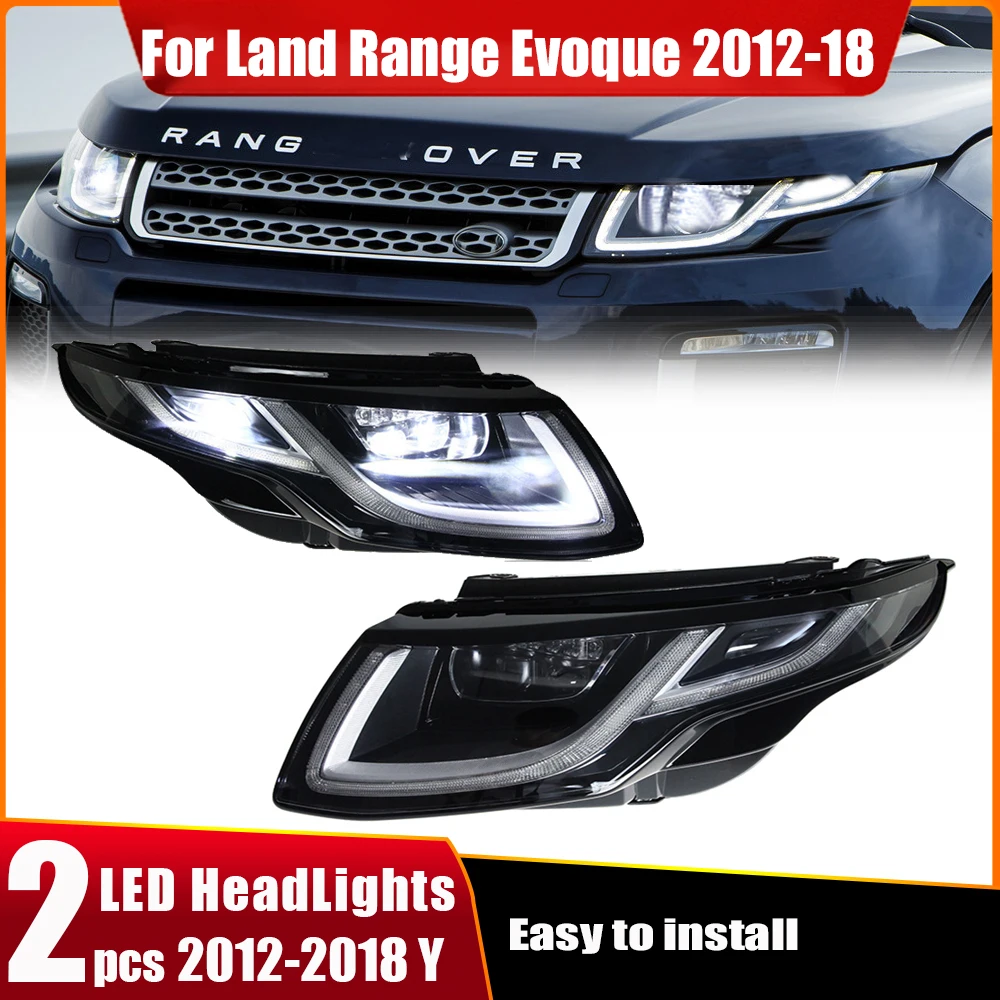 

Передние фары автомобиля для Land Rover Range Rover Evoque, светодиодные фары L538 2012-2018, аксессуары, обновление светодиодных фонарей DRL в сборе