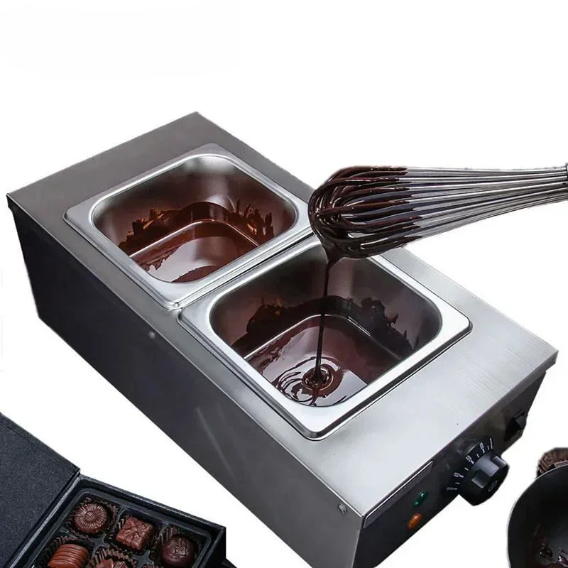 Chocolate melting pots commercial double hot chocolate dipping melting machine cylinder electric warmer melter 2 Lattices