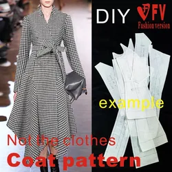 Making clothes pattern women's clothing European and American lace-up coat sewing effect drawing 1:1 physical pattern BFY-355