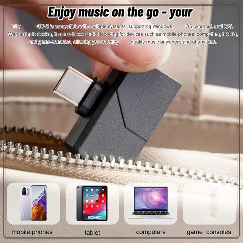 موثوق-جديد CD-2 محمول من النوع C إلى 3.5 مم 4.4 مم DAC Audio Hifi سماعة فك مضخم ضوت سماعات الأذن لنظام أندرويد/IOS/Mac/Win10,N