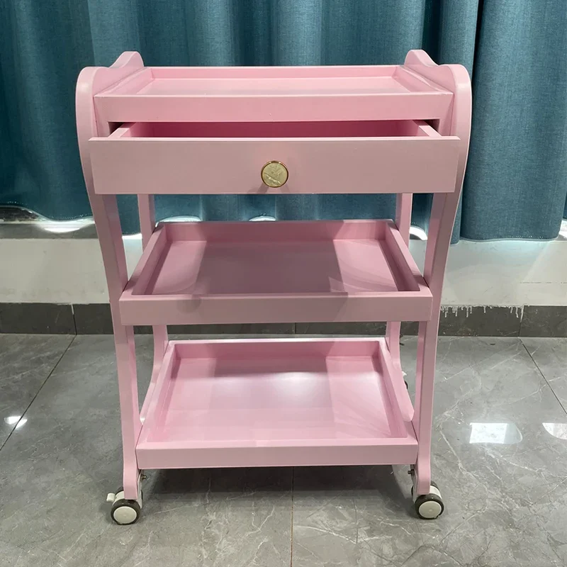 

Auxiliary Cart Wheels Beauty Salon Station Manicure Support Trolley Food Serving Furniture Simple Design Easy Clean Beauty Salon