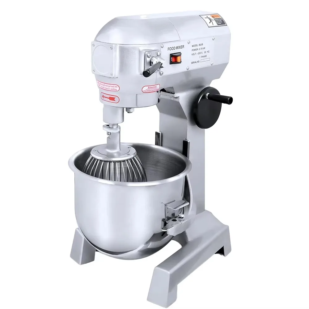 Commercial 5-20L Stainless Steel Dough Mixer Machine Spiral Hook Digital Control Adjustable Speed for Bakery Restaurant Food