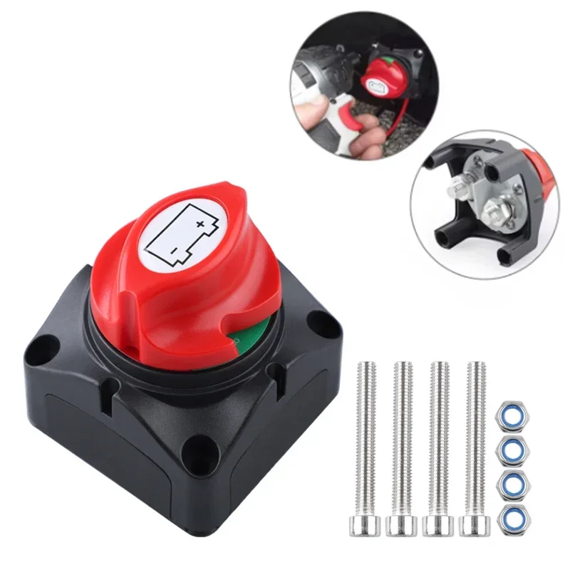 Battery Disconnect Switch 12V 24V 300A Car Isolator Disconnect Rotary Switch 2 Position Cut Off Switch for VR Camper Boat