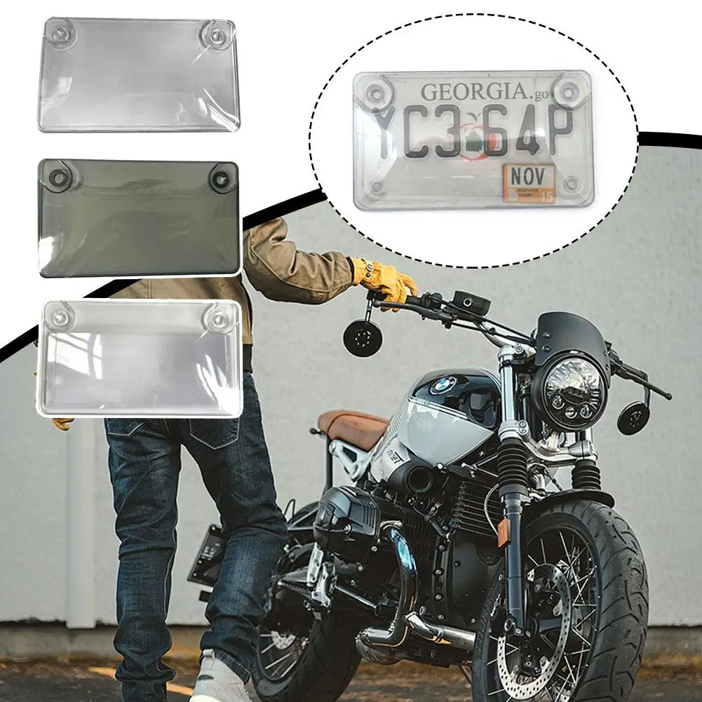 NEW American STYLE Motorcycle License Plate Frame Cover Clear Guard Quality High Tag Motorcycle License Bubble Cover Plate X3U2