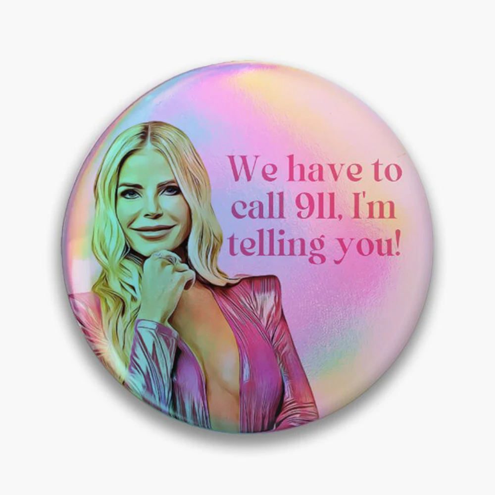 Real Housewives of Miami, RHOM,  Alexia Funny Meme Pin Holographic Star Heart Pin Brooches Laminated Button Fashion Accessory