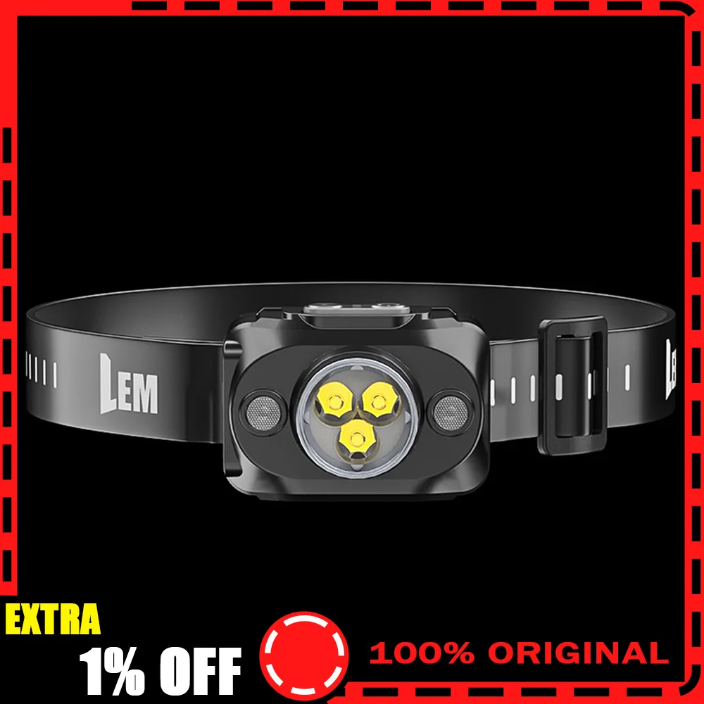 Lem lpro02 poderoso farol de escalada ao ar livre lanterna 1800mah 1000lm recarregável cabeça de pesca tocha