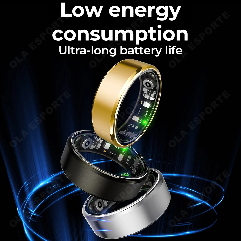 New Fashion Smart Ring 5ATM Waterproof Pedometer Multiple Sports Modes Fitness Rings Heart Rate Sleep Monitoring For Android IOS