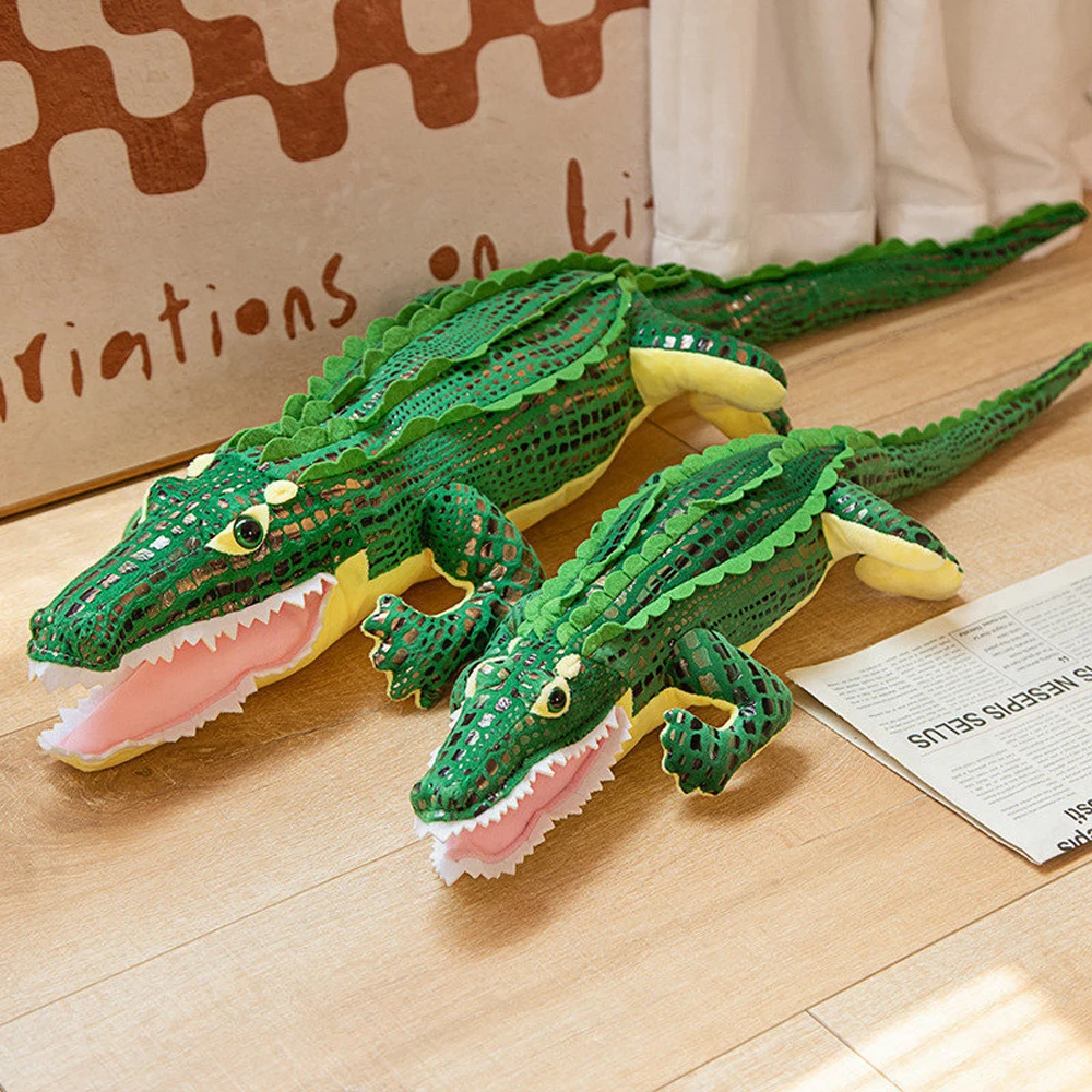 

Imitation Crocodile With Hot Gold Cloth Stuffed Plush Toy Decorative Decoration