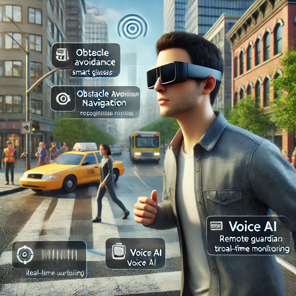 Obstacle Avoidance and Real-time Scene Recognition AI Smart Glasses for Visually Impaired