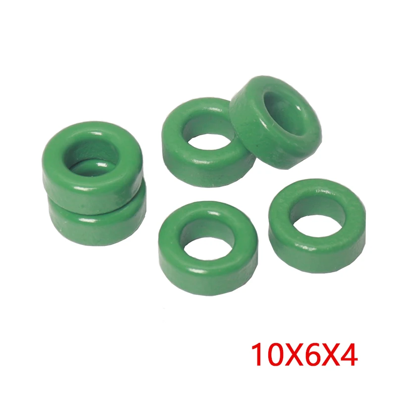 【20-10PCS】10X6X4mm 10*6*4mm Green EMI Anti Interference Jamming Filter Magnetic Ring Inductor Mn-Zn Toroidal Ferrite Iron Core