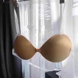 Sexy Push Up Silicone Bras Women Invisible Strap Backless Solid Bralette  Ladies Seamless Bras Self-Adhesive Removable Bra