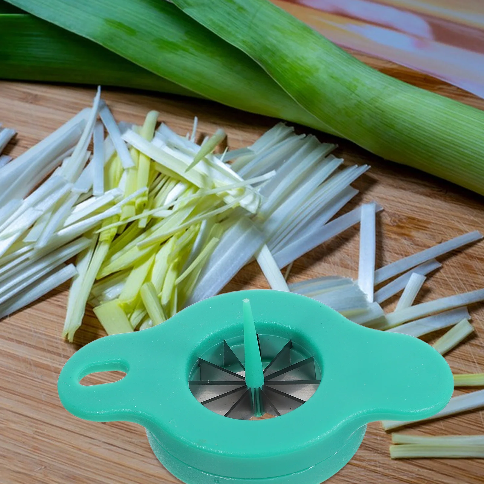 

Scallion Cutter 12-Blade Vegetable Slicer For Green Onions Peppers Kitchen Chopper Non-Slip Handle Food Grade Shallot
