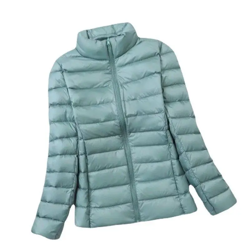 جايت قطني خفيف الوزن للنساء لخريف وشتاء، ياقة واقفة قابلة للتنيف بالإضافة إلى معطف مقاس Sli Slim Fit Sle