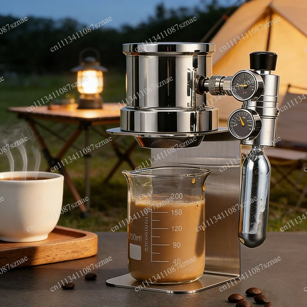 Mini Portable Espresso Coffee Maker Pneumatic Air Pressure Integrated Machine Gas Pressurized Concentrated Coffee Brewer