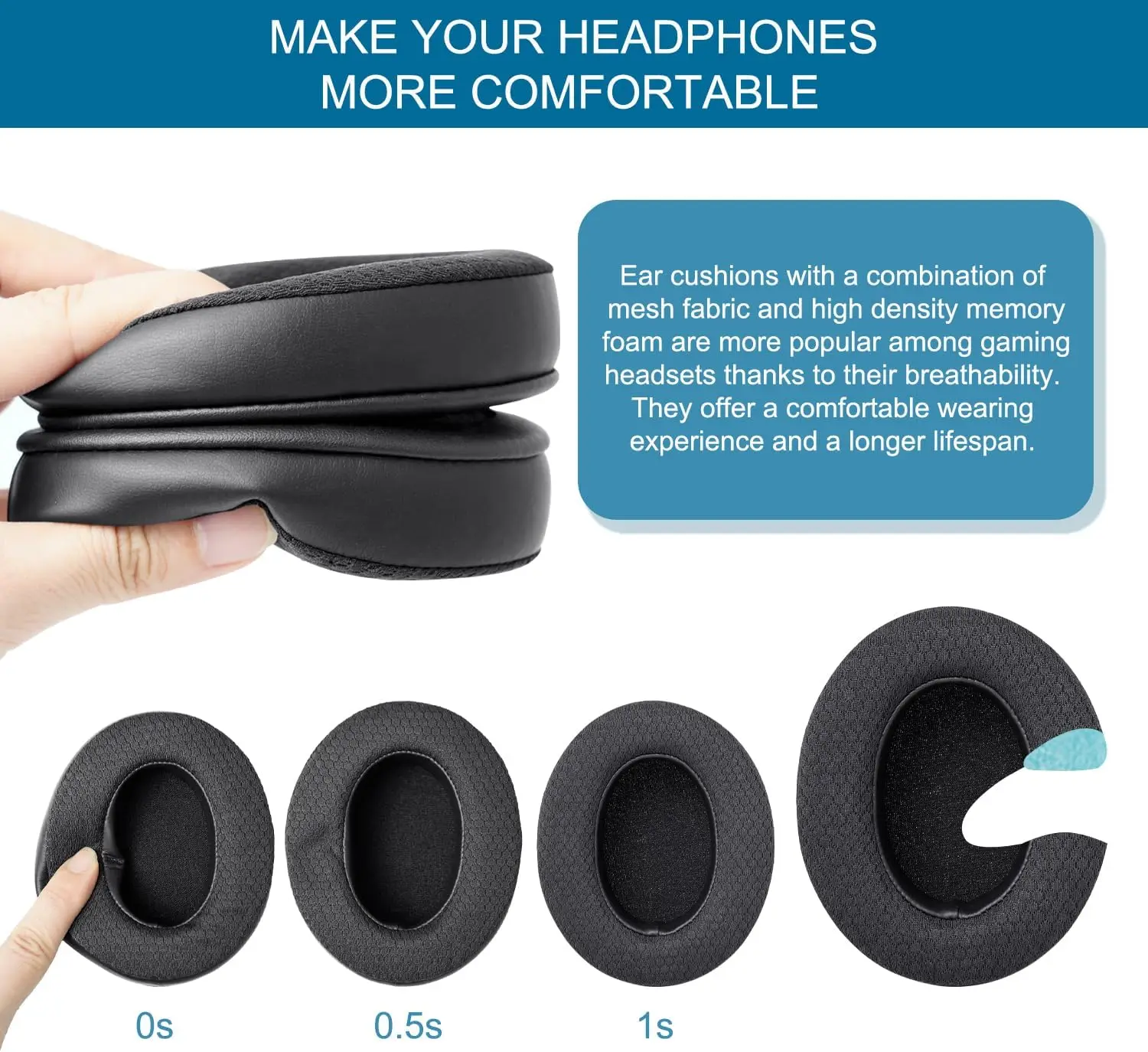 Сменные амбушюры HD280 для наушников Sennheiser HD280/HD280-13/HD280-Pro/HD281/HMD280/HMD280 Pro/HMD280-13/HMD281/HMD281 Pro