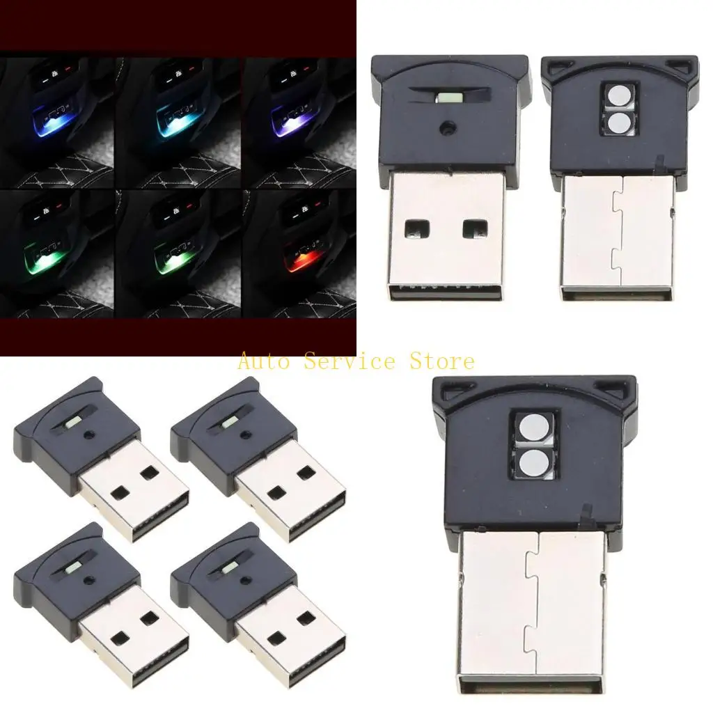 

462a 1pc/4pcs Car Light Car Светодиодные светильники RGB Автомобильная внутренняя лампа Car Mini USB Light