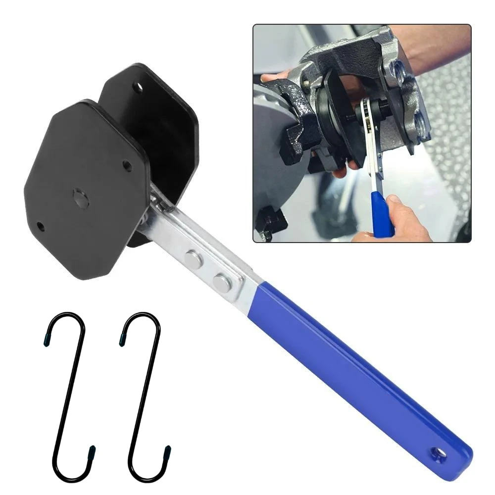 Brake Caliper Compression Tool Ratchet Brake Piston Caliper Spreader Tool with 2 Hooks 360° Rotating Ratchet for Car SUV Truck