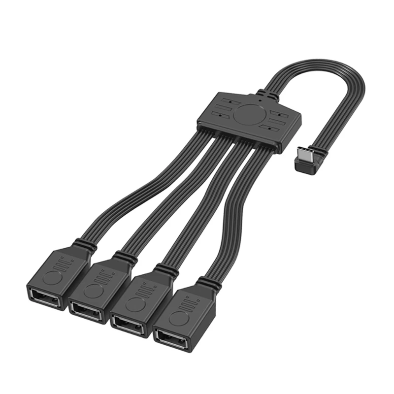 السيليكون USB النوع C ذكر إلى 4 ميناء محول أنثى USB لتوصيل الطاقة