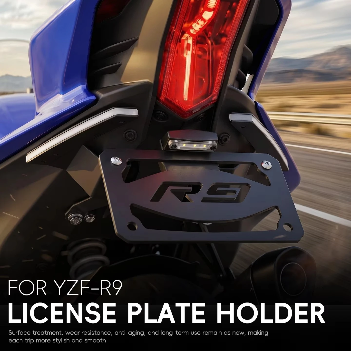 New License Plate Holder For YAMAHA YZF-R9 YZF R9 2025-2026 Short Tail Bracket Fit Motorcycle License Plate Frame Plug and Play
