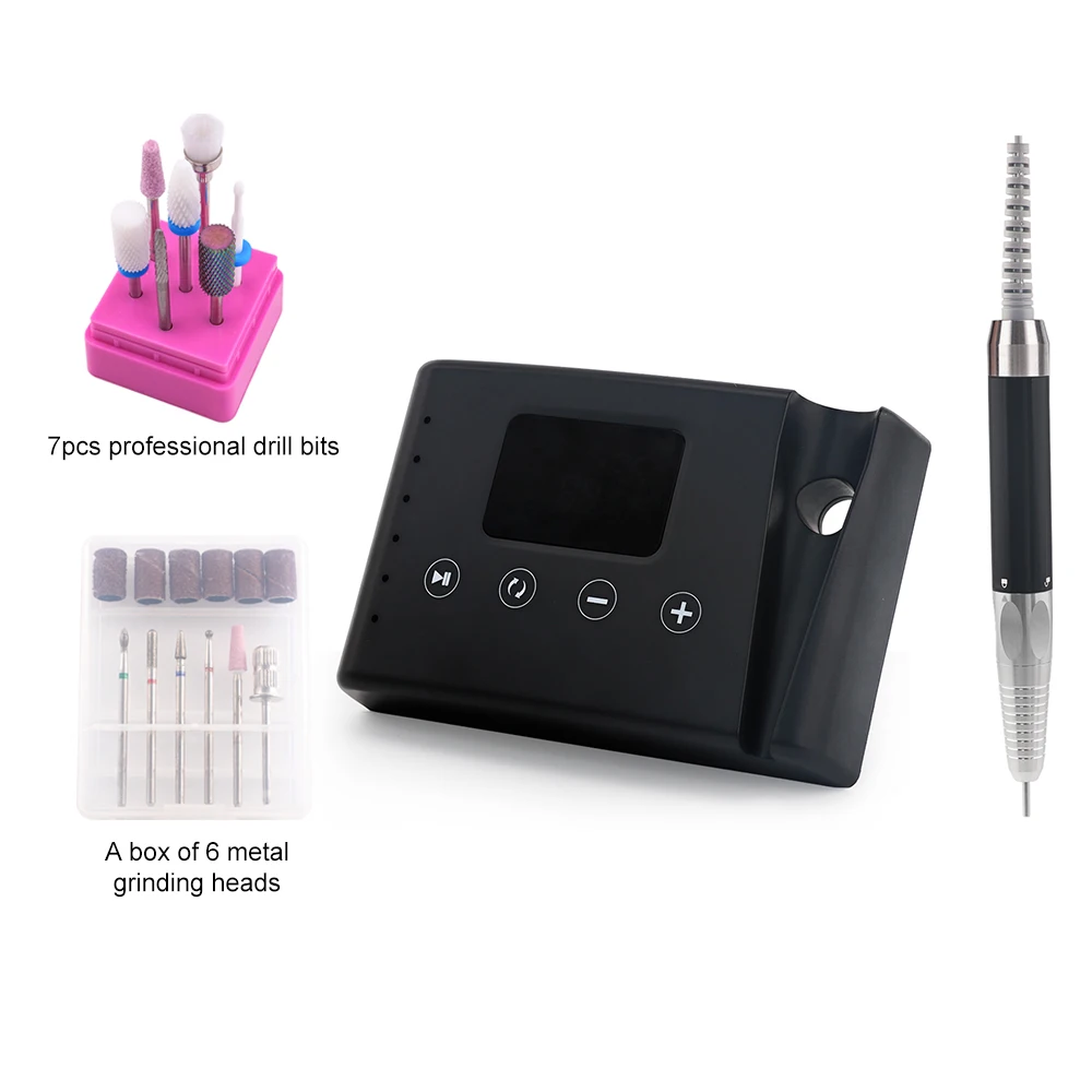 Borstelloze 35000 RPM draagbare 2-in-1 elektrische desktop nagelboormachine Boren manicure nagelpolijstmachine 85 w Krachtig met bitset