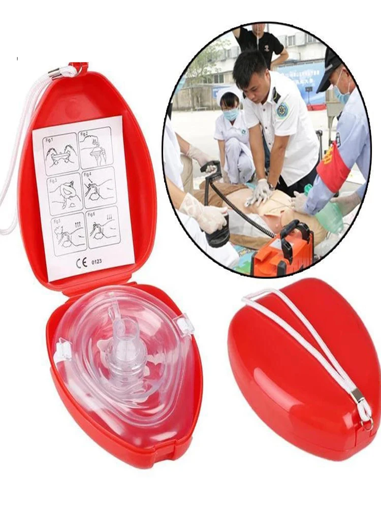 1pcs-10pcs Professional First Aid CPR Breathing Mask Protect Rescuers Artificial Respiration Reuseable With One-way Valve Tools