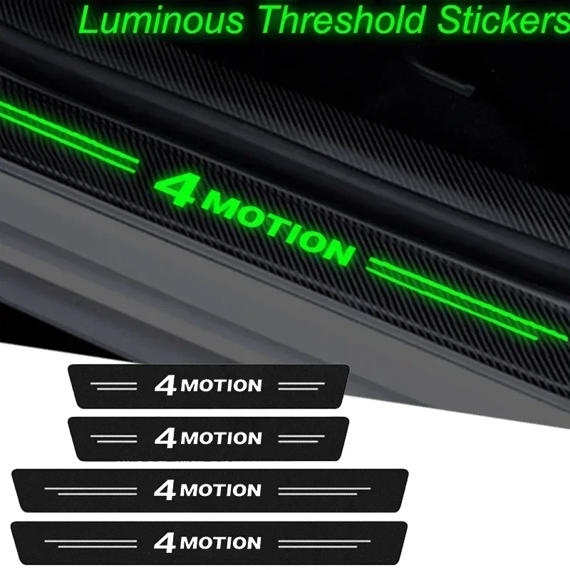 Luminous Car Door Threshold Decals Sill Protector for 4 Motion Logo Golf MK4 Passat Tiguan Rabbit Jetta Decoration Stickers