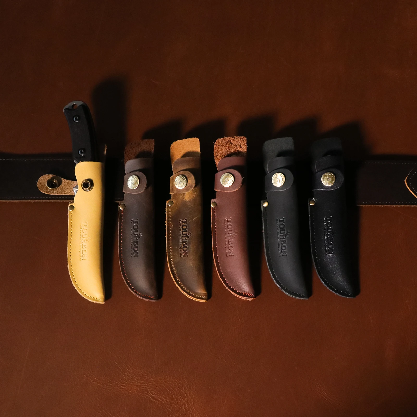 Tourbon 1 Piece Leather Knife Scabbard Fixed Blade Knife Sheath for Hunting Camping（No color selection, sent randomly)