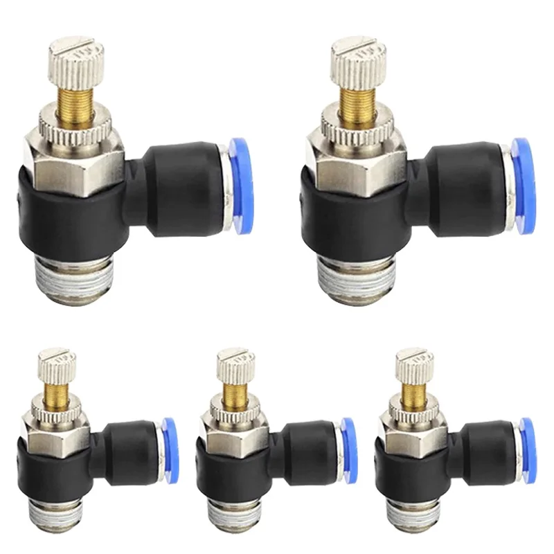 5Pcs Water Air Hose 4/6/8/10/12mm Pneumatic Fitting Elbow Connector 1/8 1/4 3/8 1/2 Male Thread SL Pneumatic Fitting