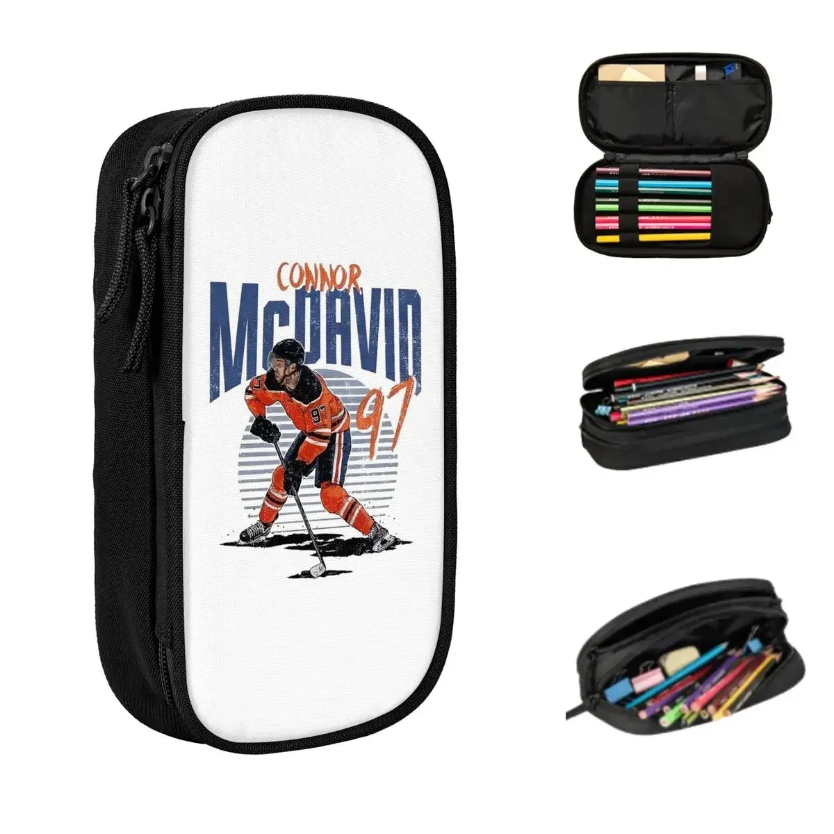 

Connor McDavid 97 For Edmonton Oilers Fans Pencil Cases Large Storage Pen Bags Pen Box Pencil Pouch For Boys Girls Stationery