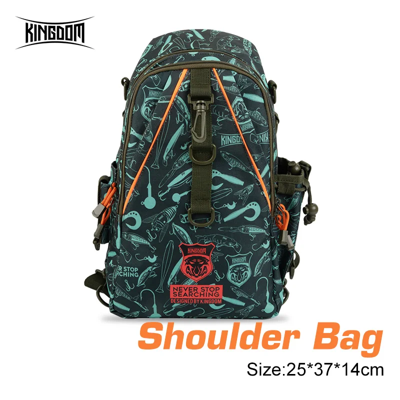 Kingdom Fishing Bag 39*24*16.5cm Portable Sports Bag Outdoor Backpack Fishing Reel Lure Box Fishing Bag Fishing Tackle