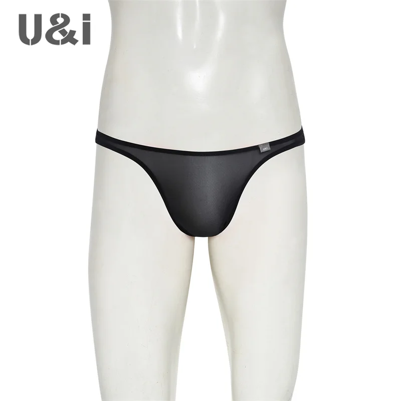 U＆I Sexy Thong Men\'s Ultra-thin 50g Transparent High Elasticity Breathable Nylon One-piece Upward T-Back Briefs