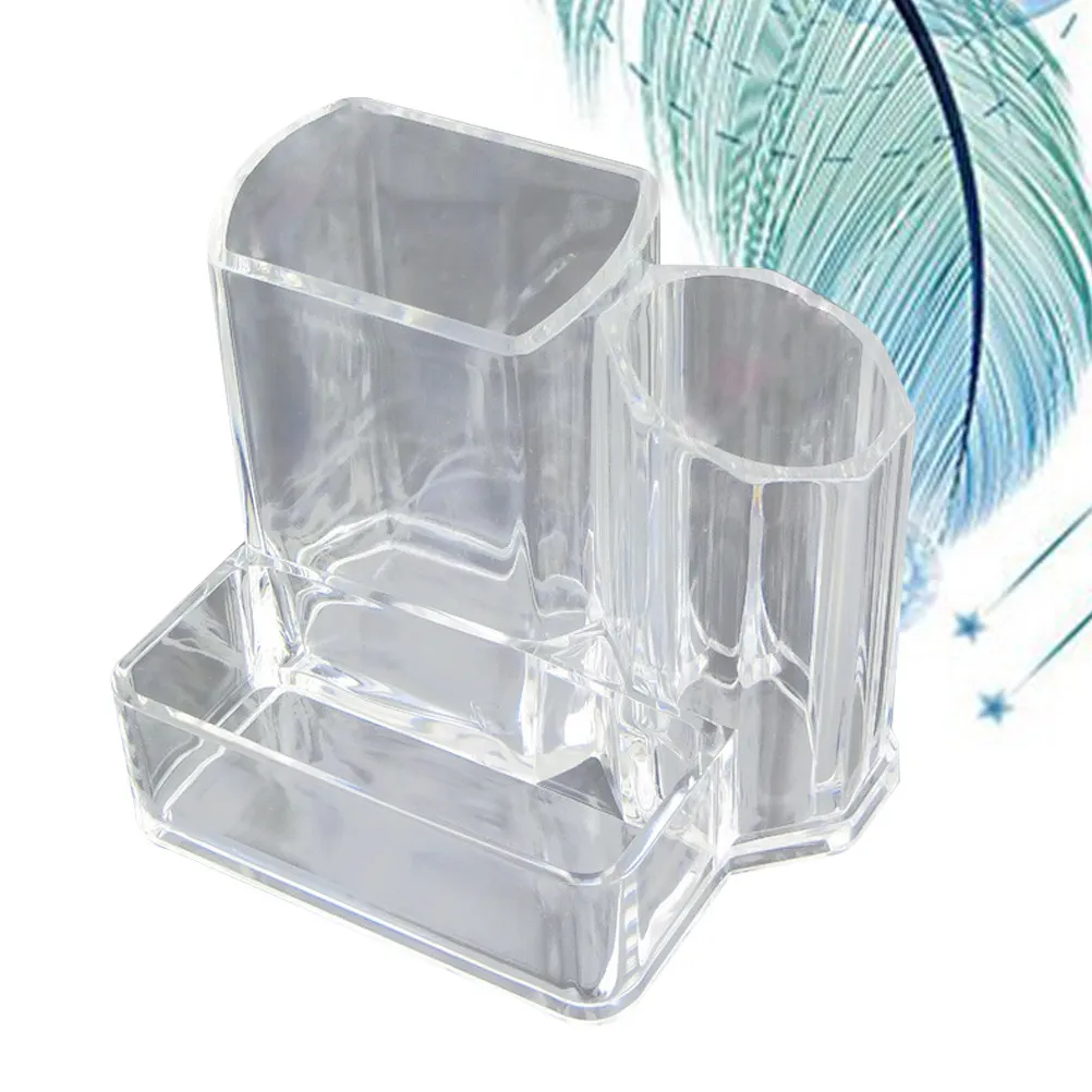 Premium Acrylic Makeup Brush Storage Box Clear Transparent Design for Vanity Sink Pantry Organizing Beauty Craft Kitchen