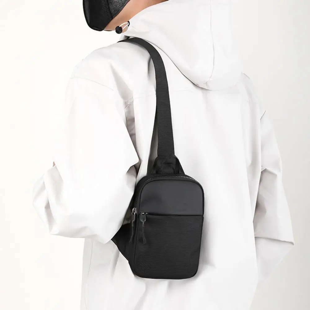 Men's Chest Bag Fashion Small Canvas Shoulder Crossbody Bags for Man Mini Cloth Sling Sport Cross Phone Male Handbag