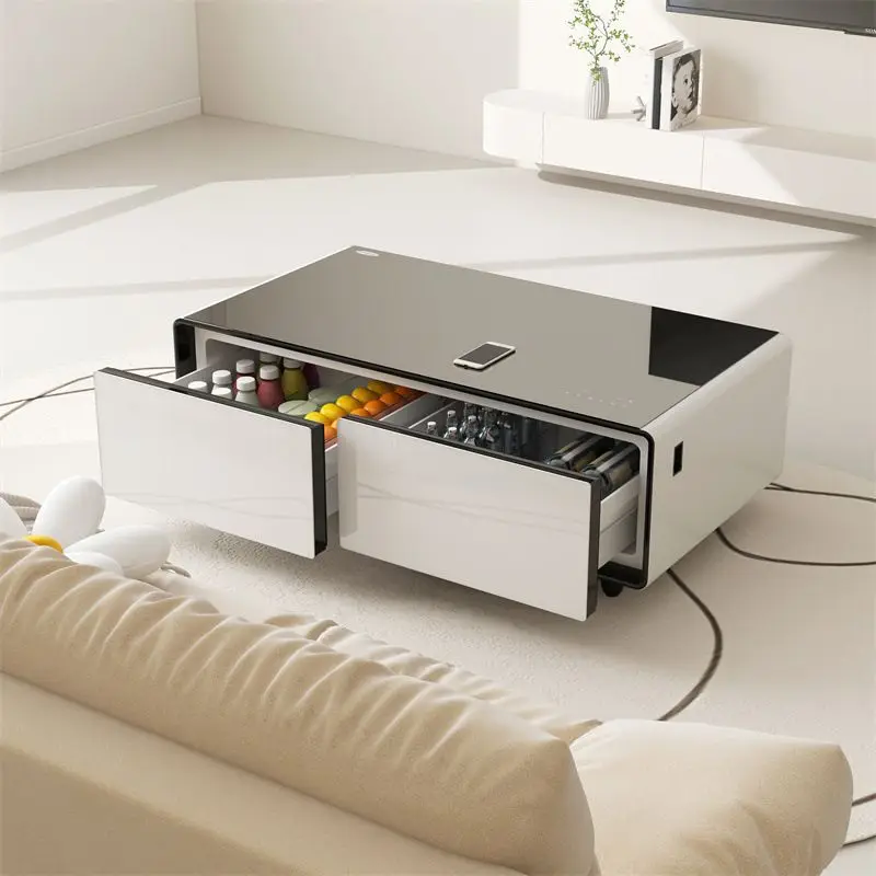 Smart refrigerator coffee table, built-in refrigerator, wireless charging Bluetooth music new model, coffee table refrigerator