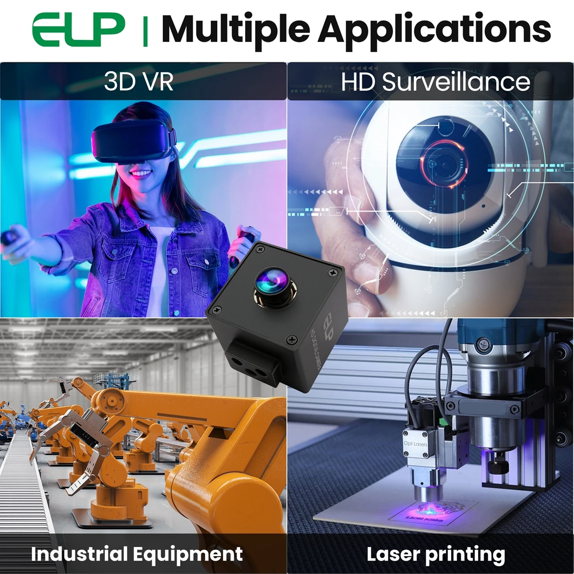 Caméra USB industrielle ELP Autofocus 12MP Webcam haute vitesse 120fps avec objectif 88 degrés Mini caméra IMX577 pour le Streaming en direct