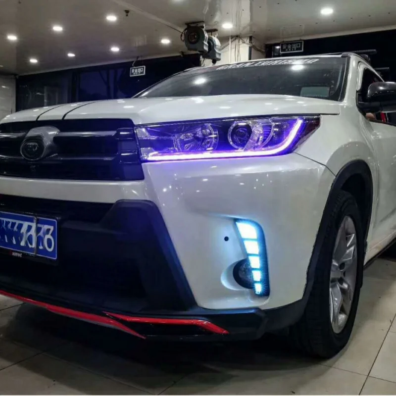 SAAR مناسبة لتويوتا 2018-2019 هايلاندر LED النهار تشغيل أضواء الضباب تدفق بدوره إشارات #5