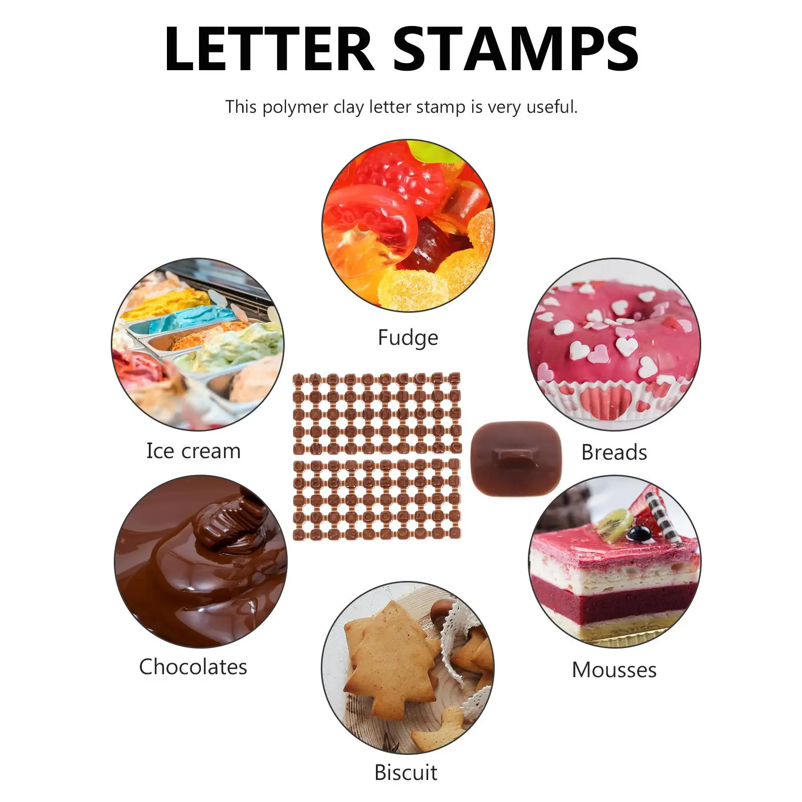 

3 Pcs Decoration Clay Polymer Accessories Alphabet Stamps Tool Letter for Decorate