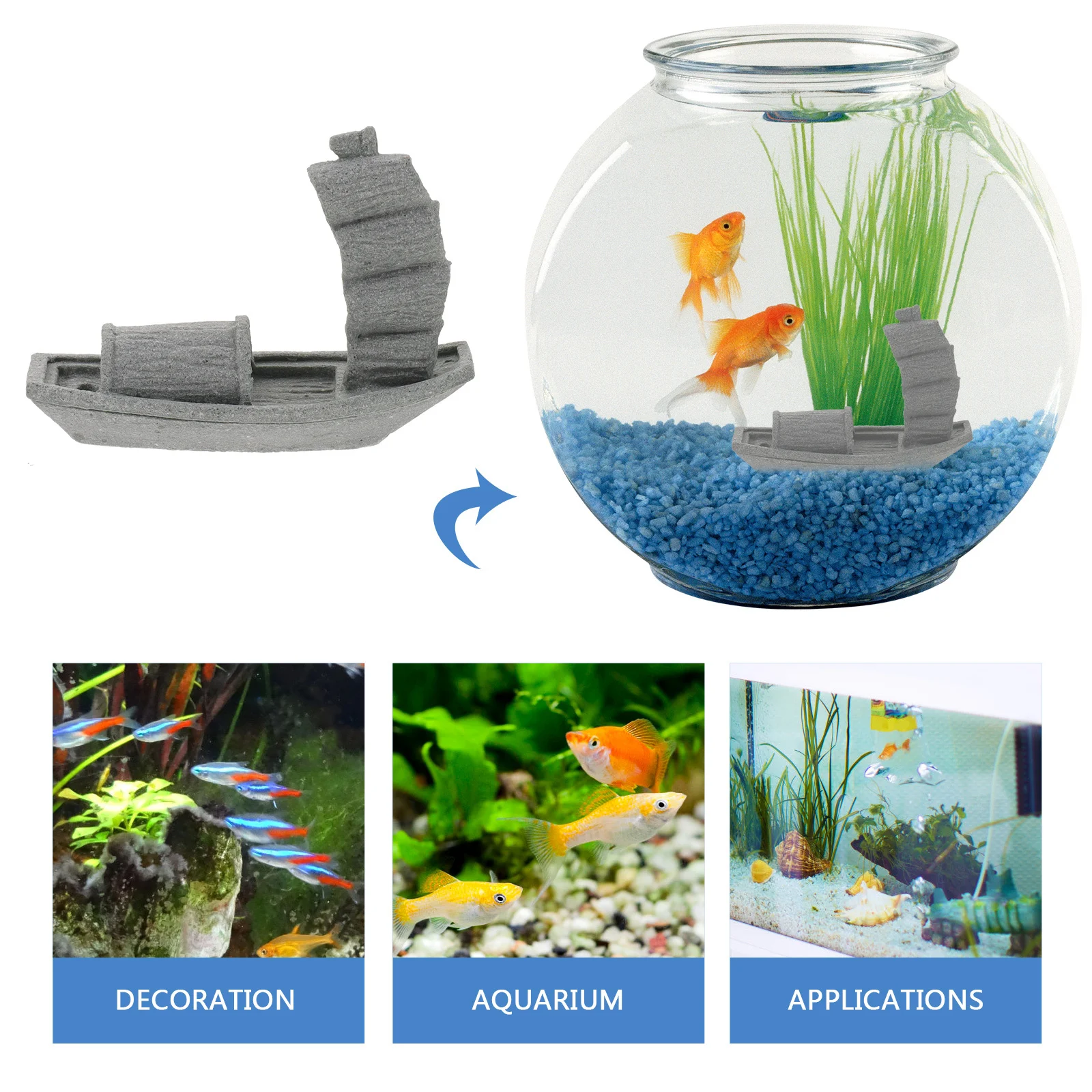 

Large Sailboat Simulation Boat Decor Aquarium Decoration Underwater Landscape Resistant To Abrasion Long-Lasting Premium