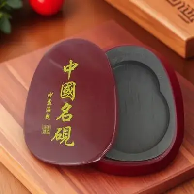 Piedra de tinta con cubierta, losa de tinta, piedras japonesas simples y pequeñas chinas, piedras de caligrafía