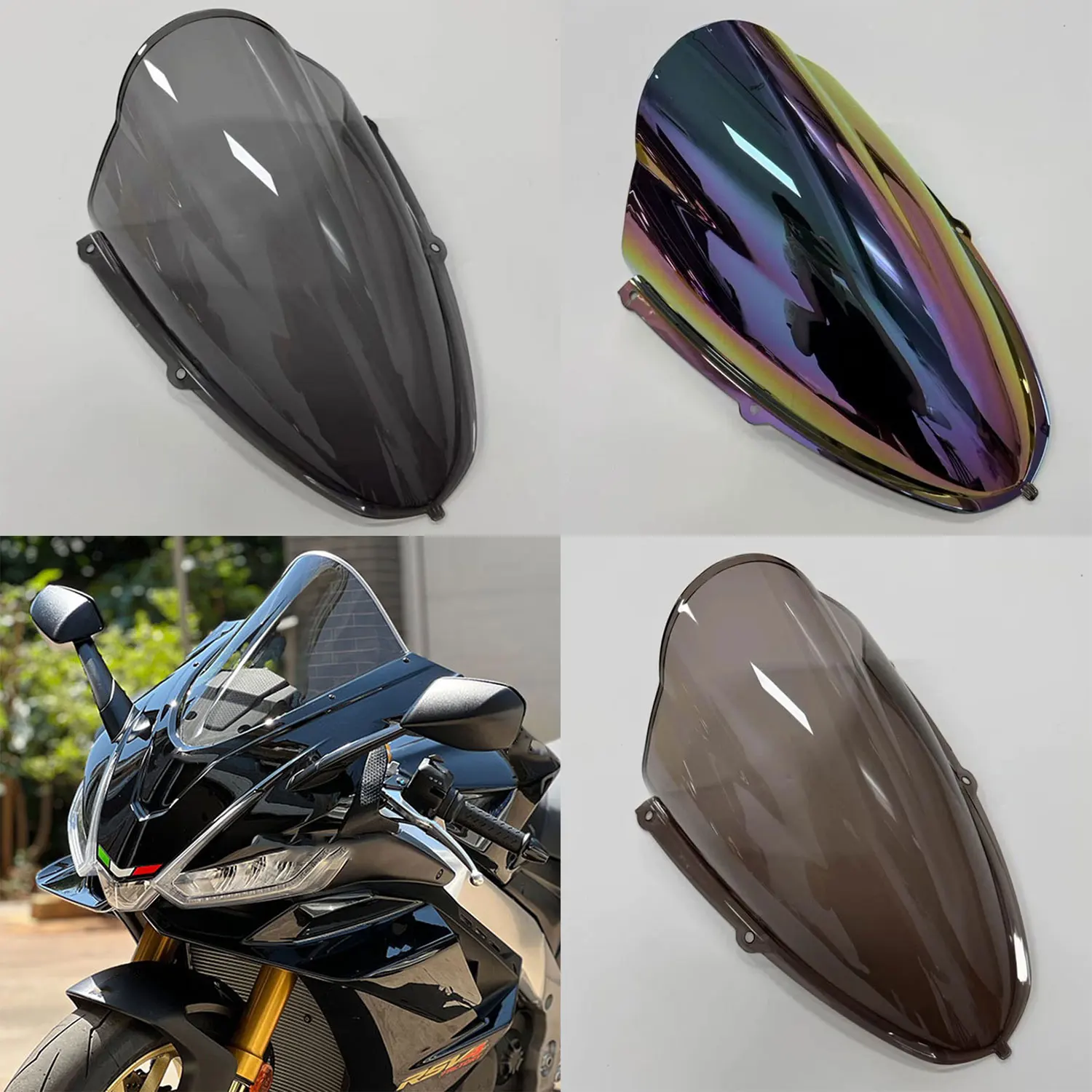 

For Aprilia RSV4 RSV4R RS4 RSV4RR 1100 2022 2023 2024 2025 Motorcycle Double Bubble Windshield Windscreen Screen Wind Deflectors